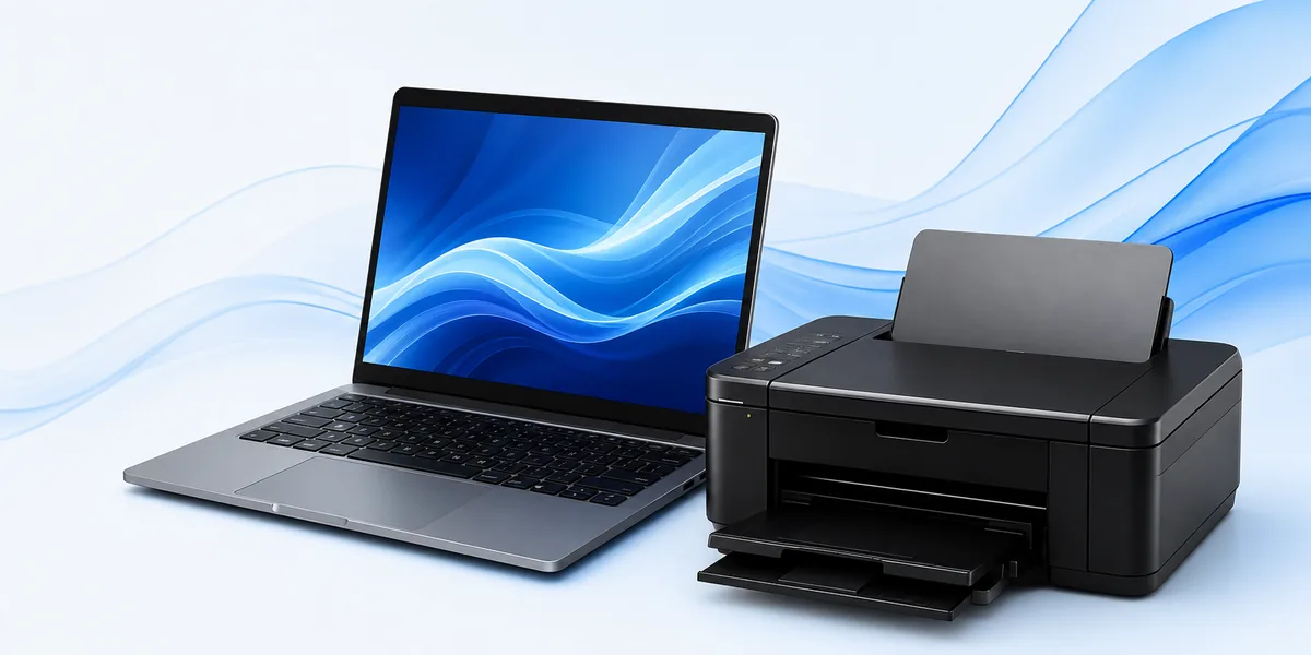 Laptop e impresora para servicio técnico